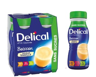 ДЕЛІКАЛЬ ВП ВК БЕЗ ЦУКРУ З ПІДСОЛОДЖУВАЧЕМ/DELICAL HP HC EDULCORÉE. Напій зі смаком ванілі.